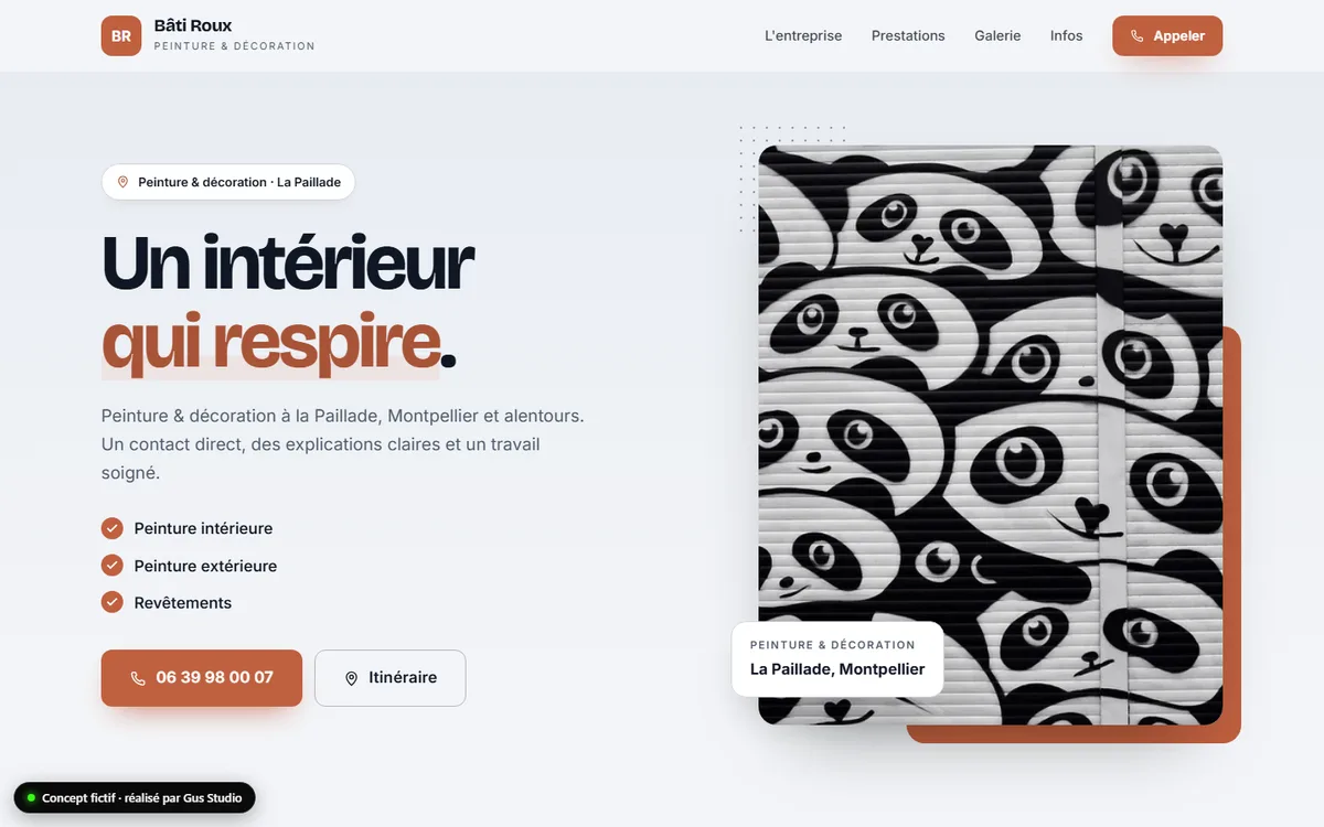Site de Bâti Roux, maçon (concept)
