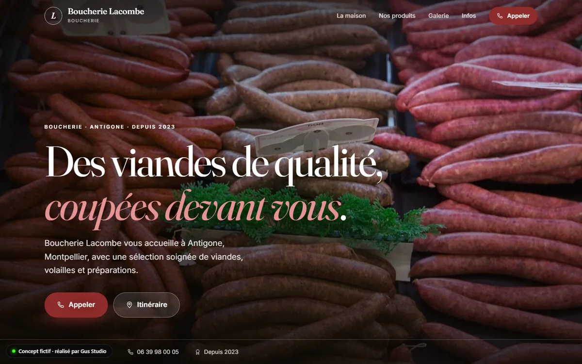 Site de Boucherie Lacombe, boucherie (concept)