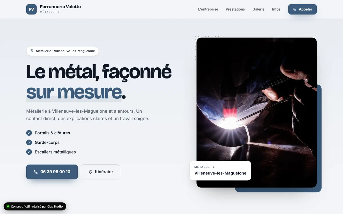 Site de Ferronnerie Valette, métallier (concept)